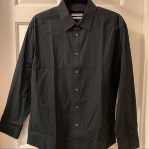 Calvin Klein Extreme Slim Fit Dress Shirt (Black - Men 16 / 32-33)